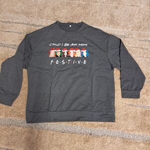 Plus Size Gray Could I Be Anymore Festive Sweater